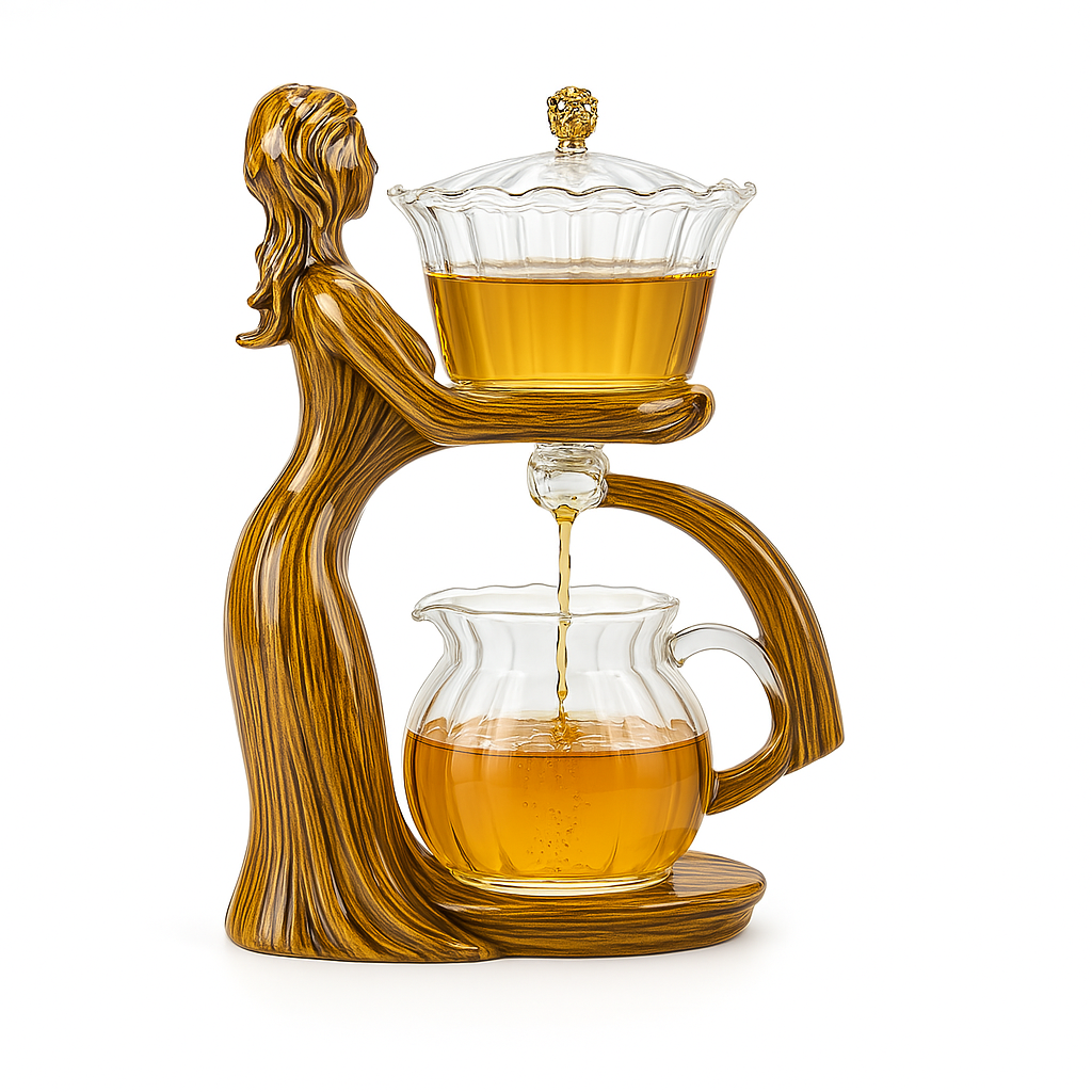 Blooming Tea Semi Automatic Glass Teapot with Infuser Automatic Lazy Tea Maker