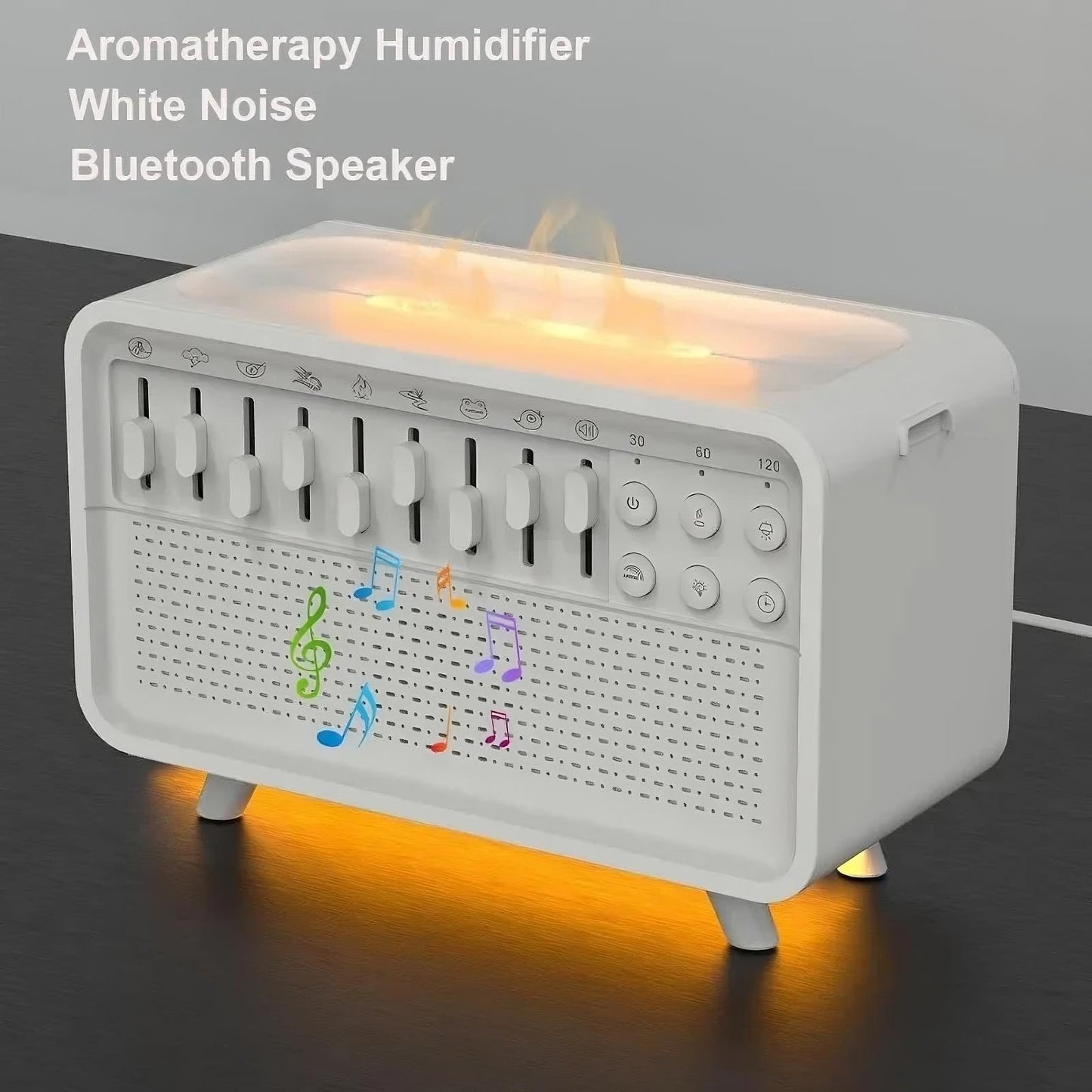 Bluetooth 3 in 1 Humidifier with Night Light and White Noise Ultrasonic Cool Mist Sleep Aid for Bedroom Nursery and Office