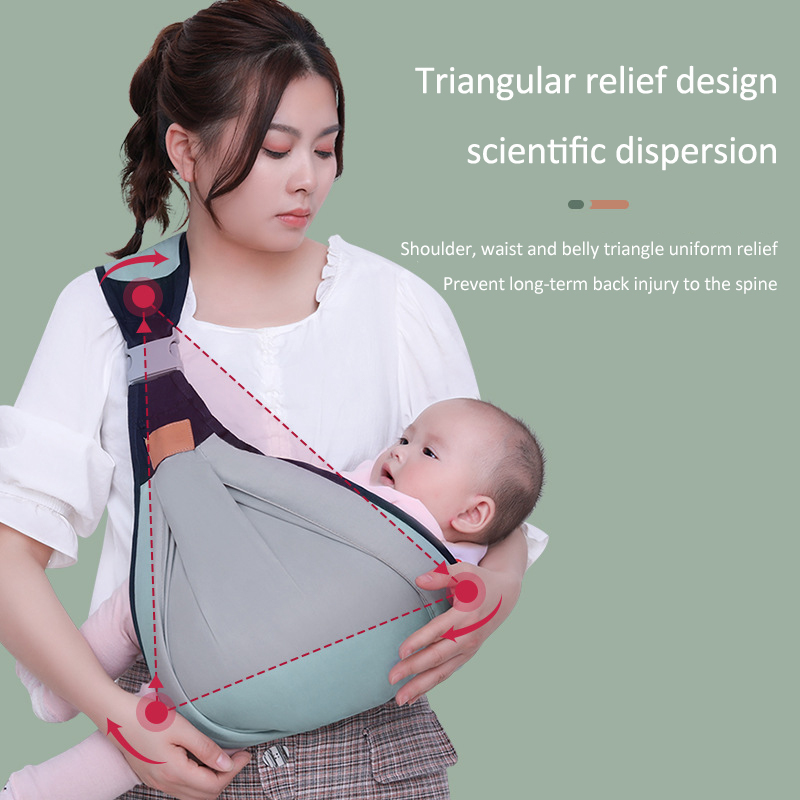 Breathable Mesh Baby Shoulder Carrier Wrap Ergonomic Newborn to Toddler Sling with Padded Shoulders Blue
