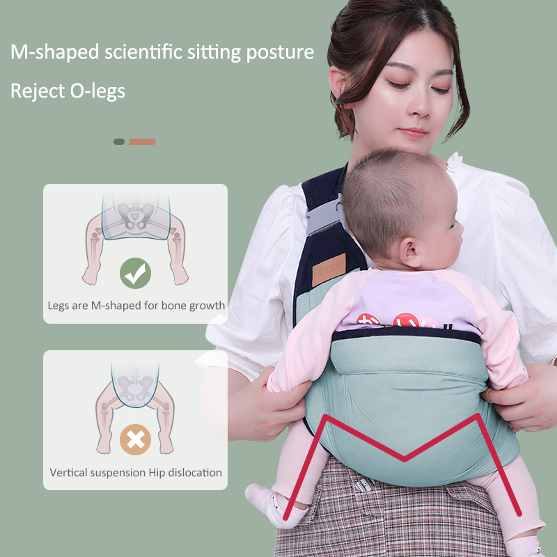 Breathable Mesh Baby Shoulder Carrier Wrap Ergonomic Newborn to Toddler Sling with Padded Shoulders Green
