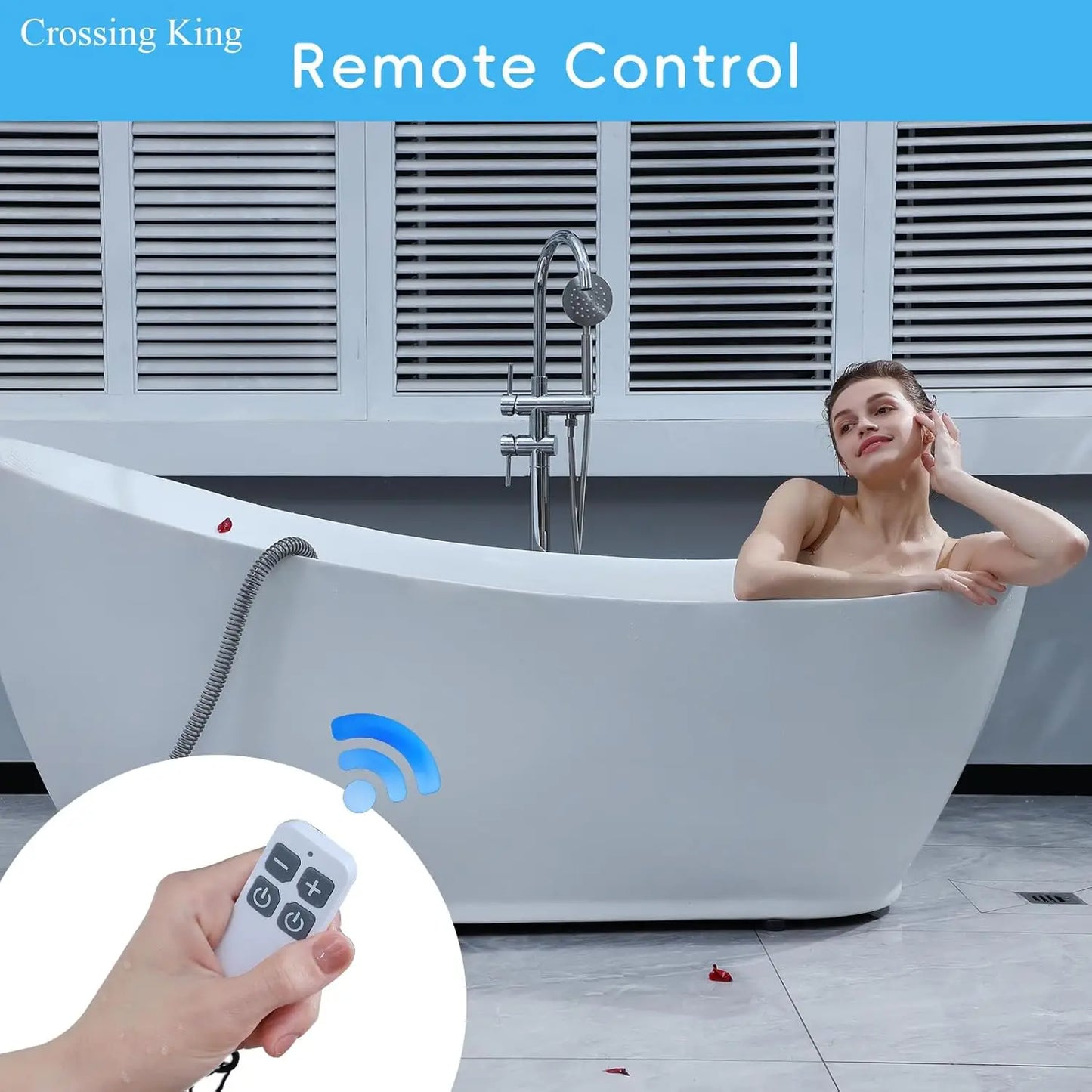 Bubble Massage Mat Electric Full Body Waterproof Spa Bath with Remote 114 Air Jets 6 Speed Bubbles and Ergonomic Pillow