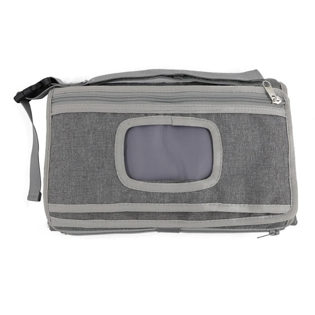 Built in Pillow Portable Baby Changing Pad Waterproof Foldable Diaper Mat with Stroller Strap