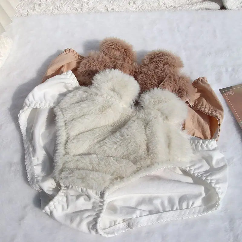 Cartoon Bra Lingerie Set Kawaii Japanese Plush Bear Wireless Comfort for Women