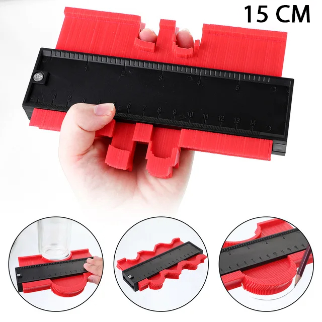Contour Gauge Profile Duplicator Precision Shape Copying Tool for Woodworking Tile Flooring Yellow