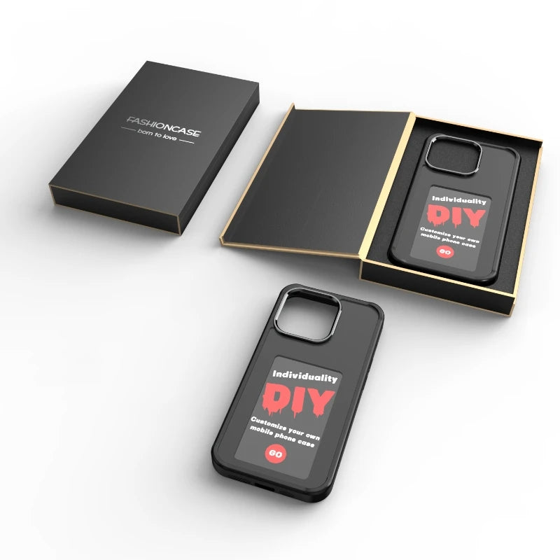 E-Ink DIY telefonetui lavet af holdbare materialer, tilpasset display til personlig tekst eller tegninger, beskytter din telefon, mens den tilføjer et kreativt touch.