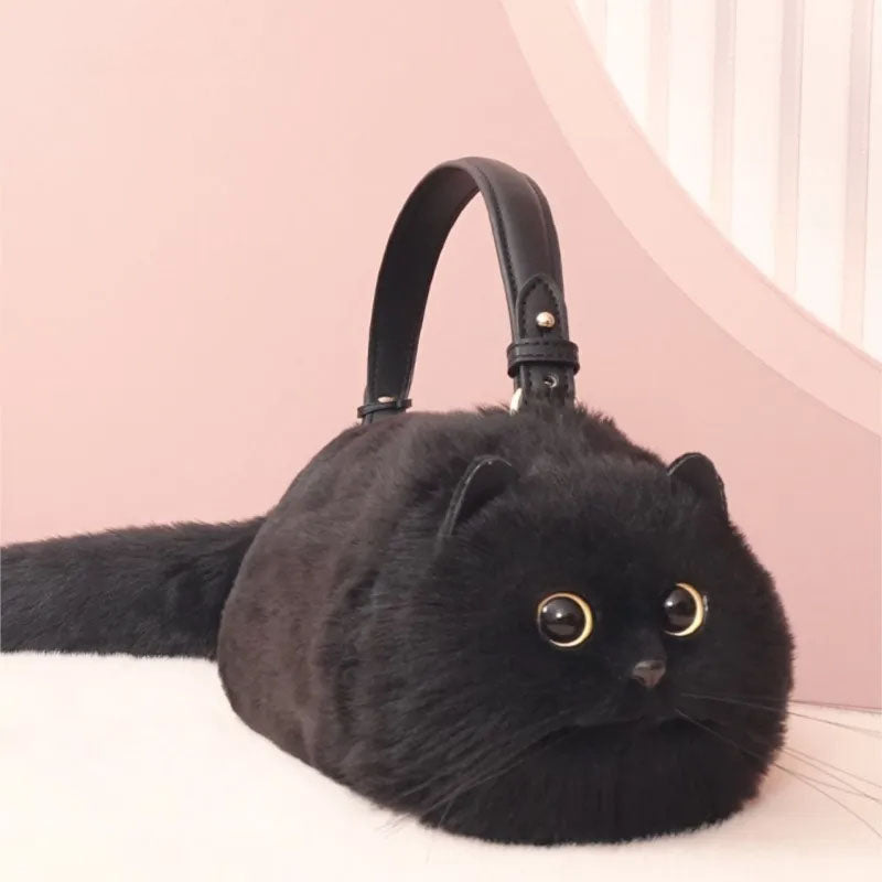 Cat Håndtaske lavet af højkvalitets, holdbare materialer, stilfuldt kattedesign, rummelig og let, perfekt til daglig brug, fester eller afslappede udflugter.