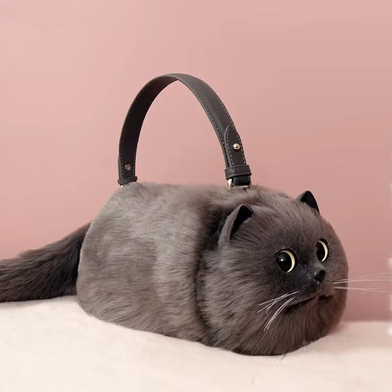 Cat Håndtaske lavet af højkvalitets, holdbare materialer, stilfuldt kattedesign, rummelig og let, perfekt til daglig brug, fester eller afslappede udflugter.