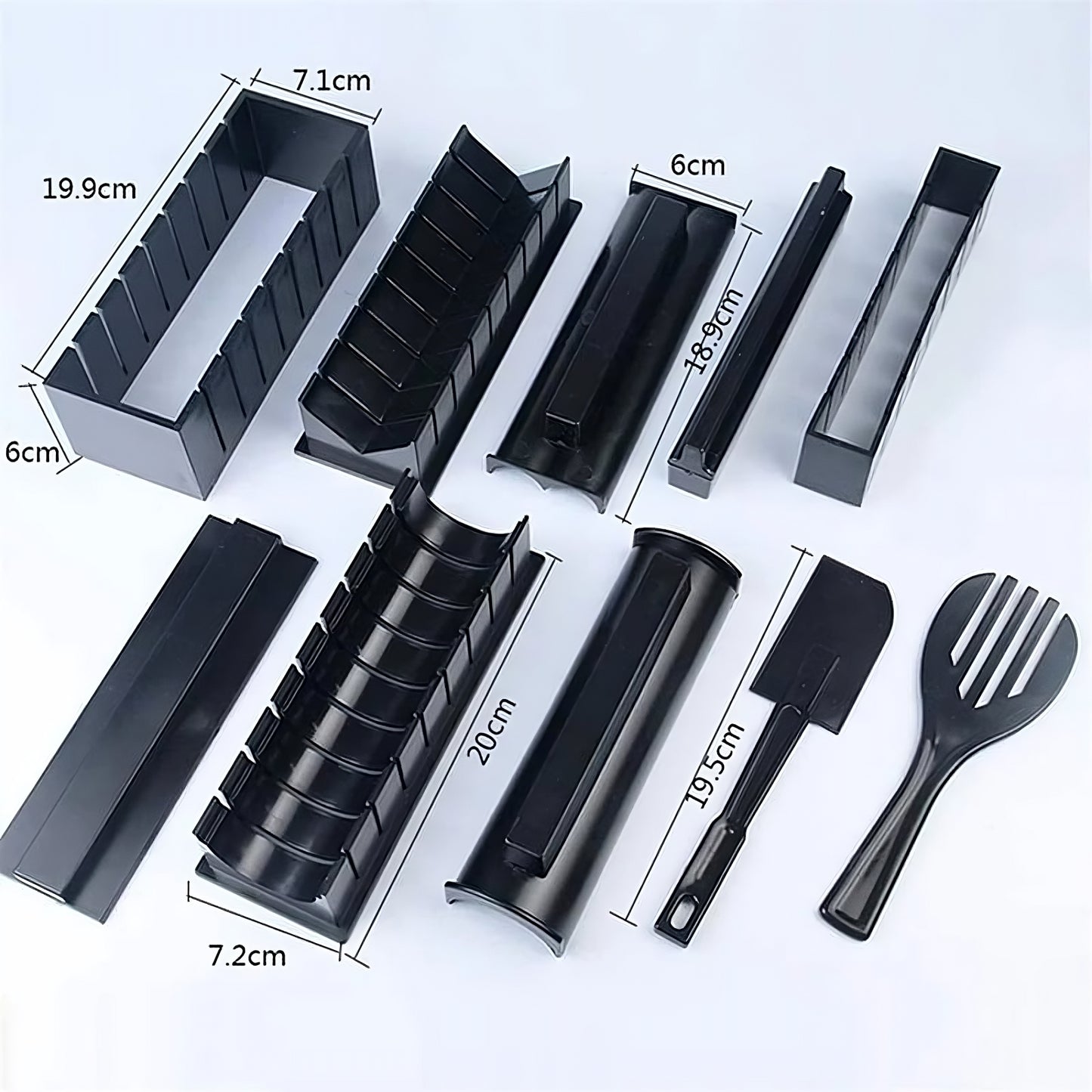 DIY Sushi Rolling Kit Complete Maker Set with Mold Fork and Spatula for Homemade Sushi