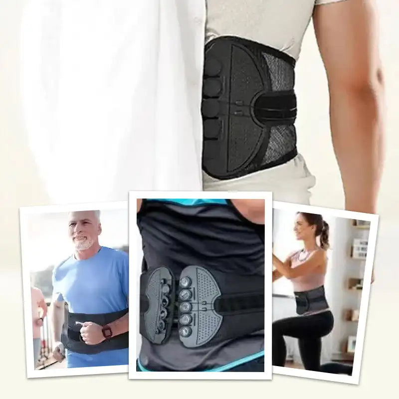 Double Pull Lumbar Support Belt Adjustable Unisex Back Brace for Posture Correction and Pain Relief