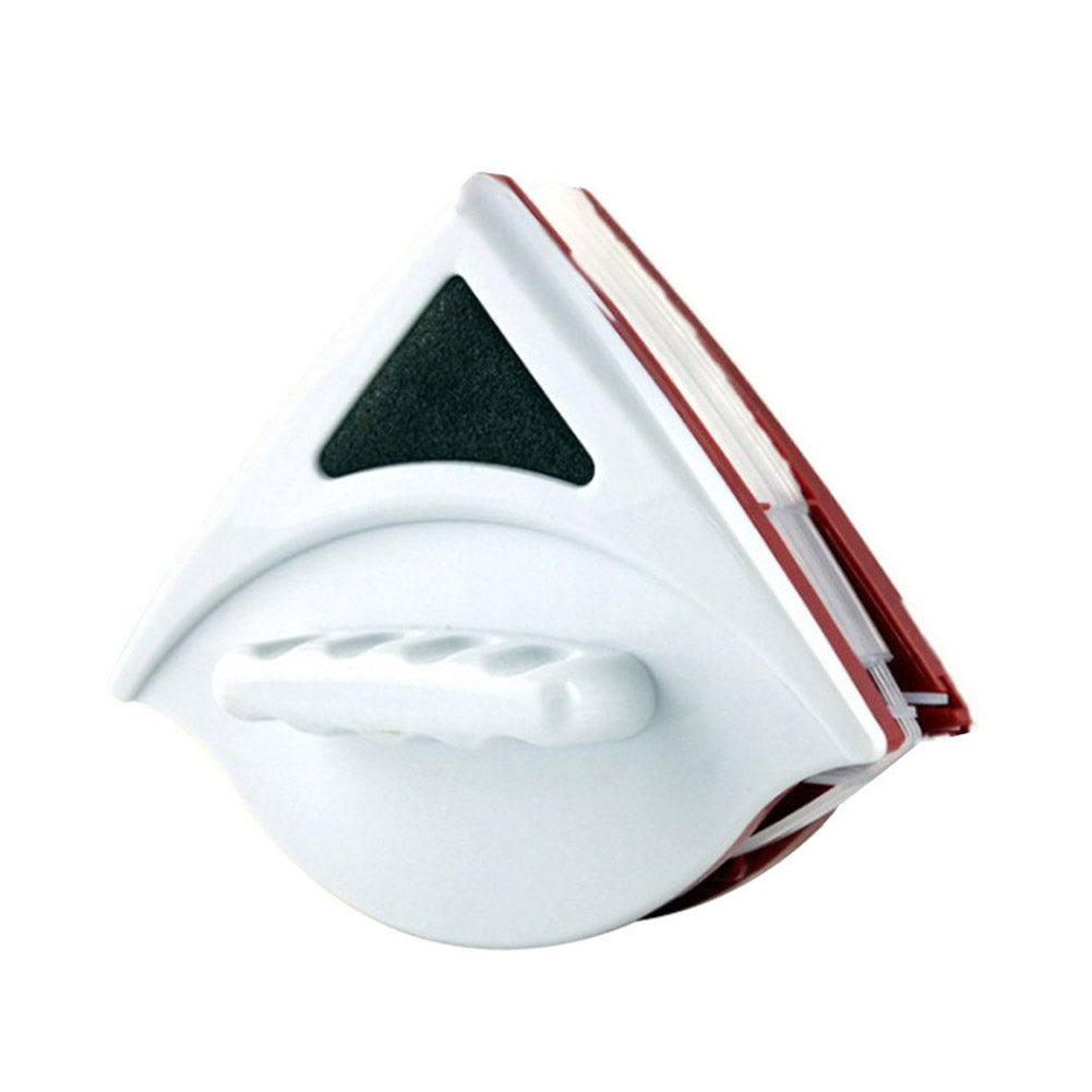 Dobbeltsidet magnetisk vinduesvisker Trekantet design glasrens til høje vinduer hvid