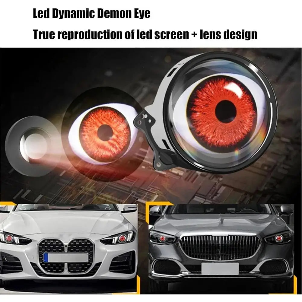 Dynamic Demon Eye LED Headlights with Remote Control for Universal Car Truck Motorcycle and SUV Fit
