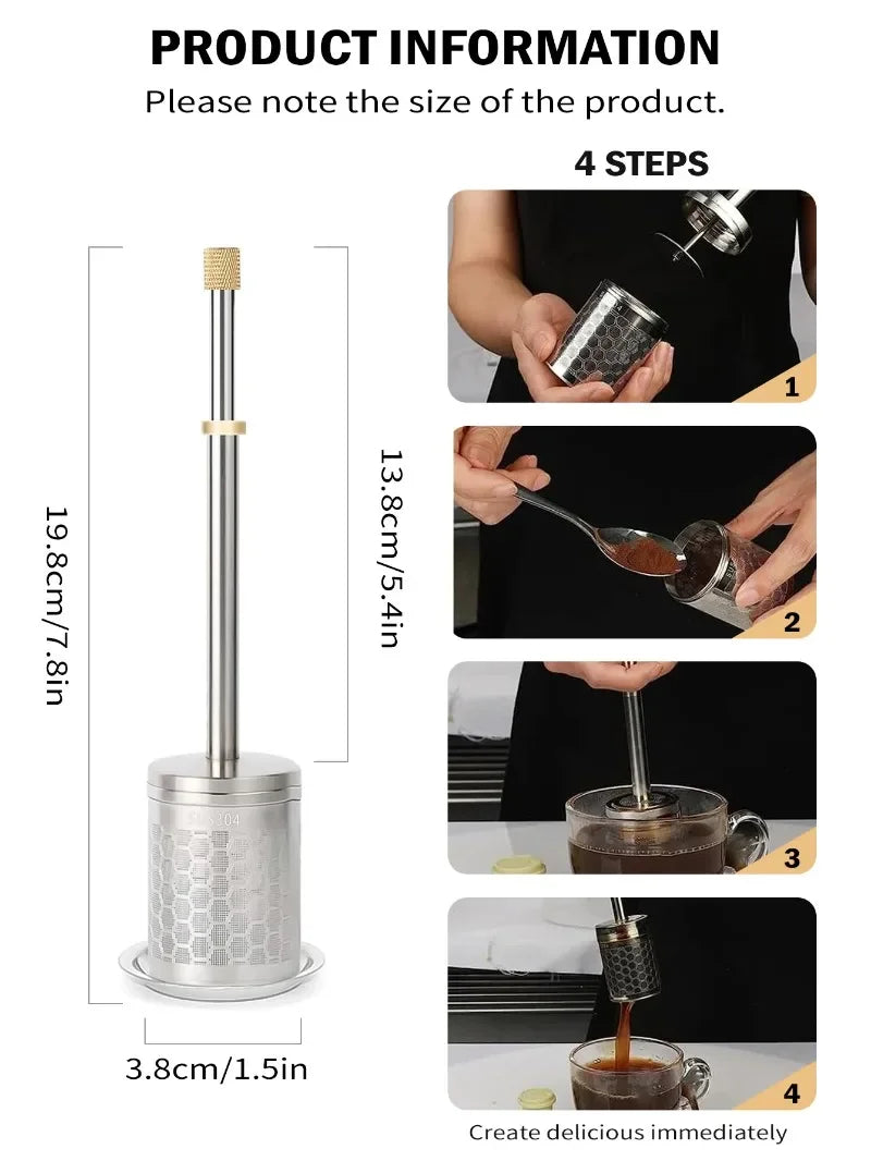 Eco Friendly Reusable Stainless Steel Coffee and Tea Filter Sustainable Pour Over Brewing for Perfect Flavor Green