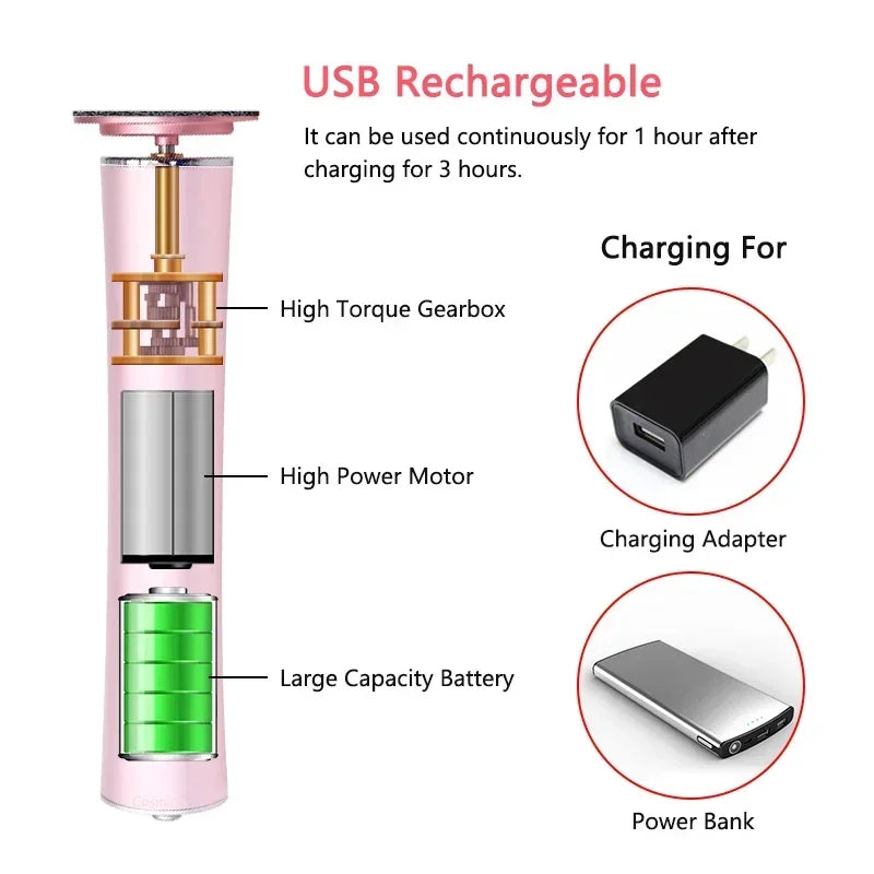 Elektrisk Pedicure Fil Genopladelig Professionel Foot Callus Remover med 360 graders roterende hoved og 60 sandpapirskiver