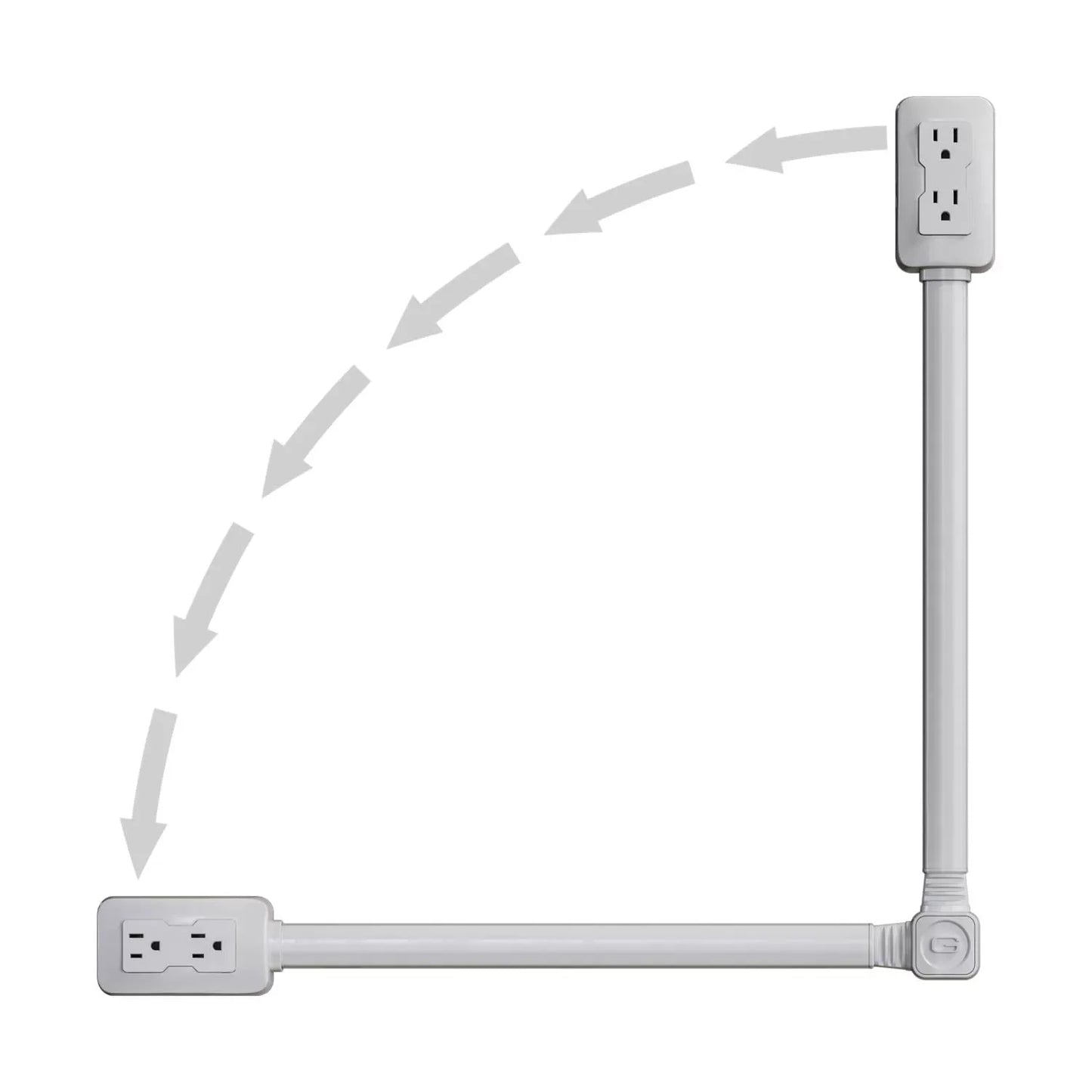 Electrical Outlet Extender Adjustable Power Socket Extension Cord for Hard to Reach Areas Behind Furniture