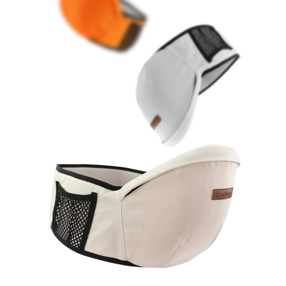 Ergonomisk hofteholder til babytaljesæde med rygstøtte til håndfri forældreskab blå