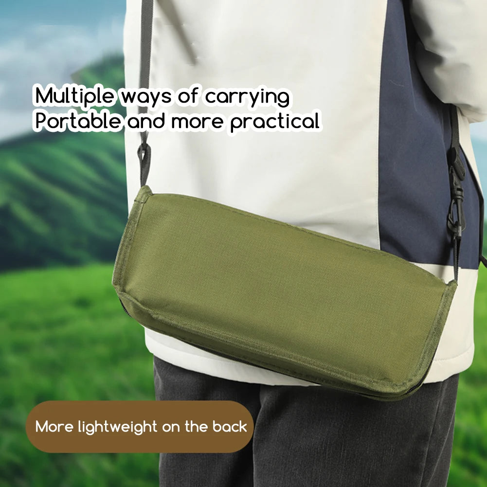 Sammenfoldelig rygsæk skammel Bærbar 2 i 1 letvægts campingstol med opbevaringstaske til udendørs aktiviteter Grøn