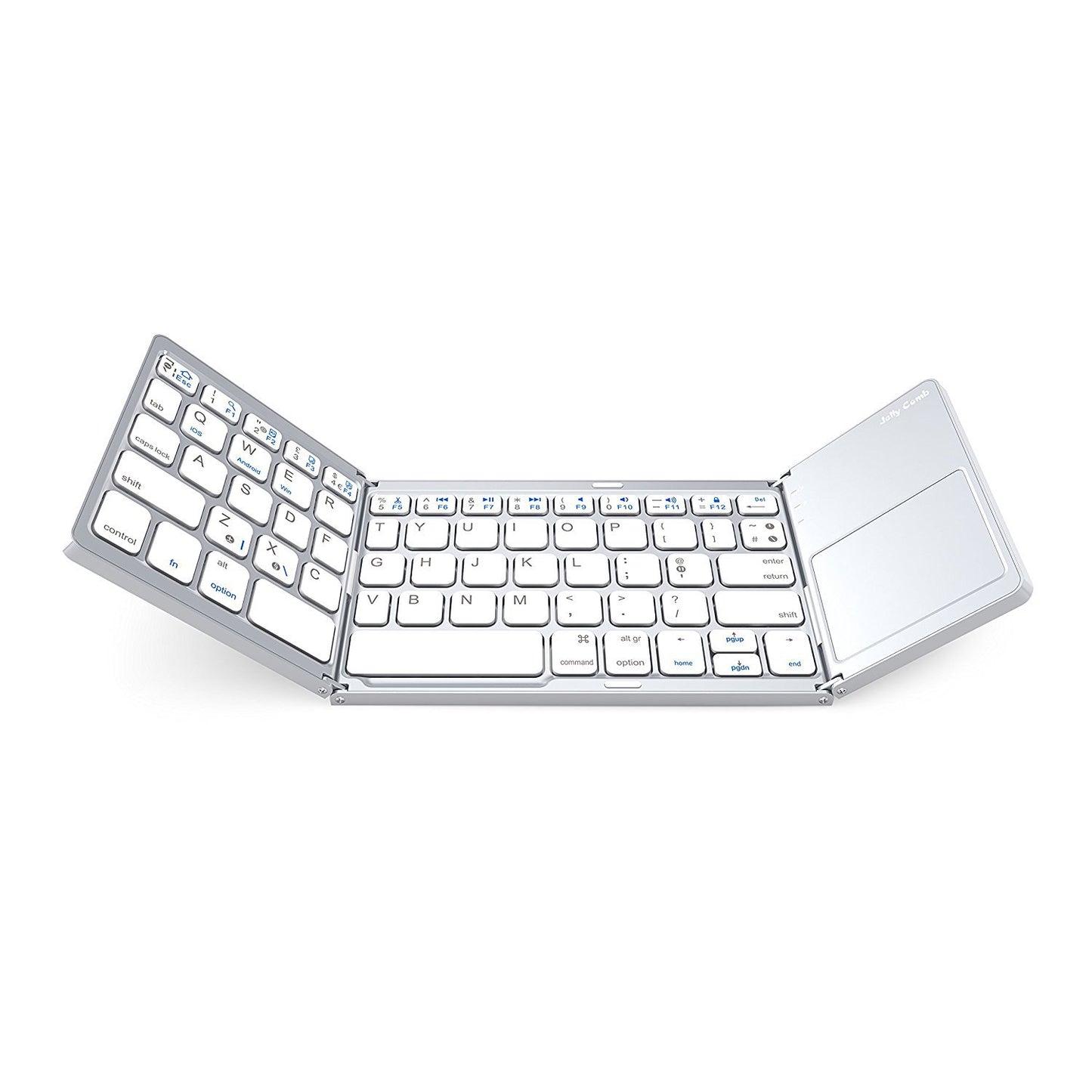 Foldable Bluetooth Keyboard with Multi Touch Touchpad Aircraft Grade Aluminum Portable Wireless Keyboard Grey