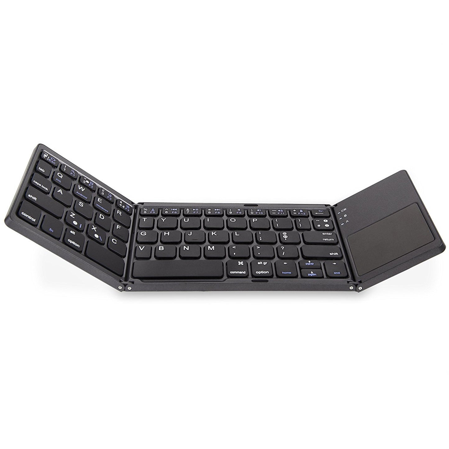 Foldable Bluetooth Keyboard with Multi Touch Touchpad Aircraft Grade Aluminum Portable Wireless Keyboard Silver