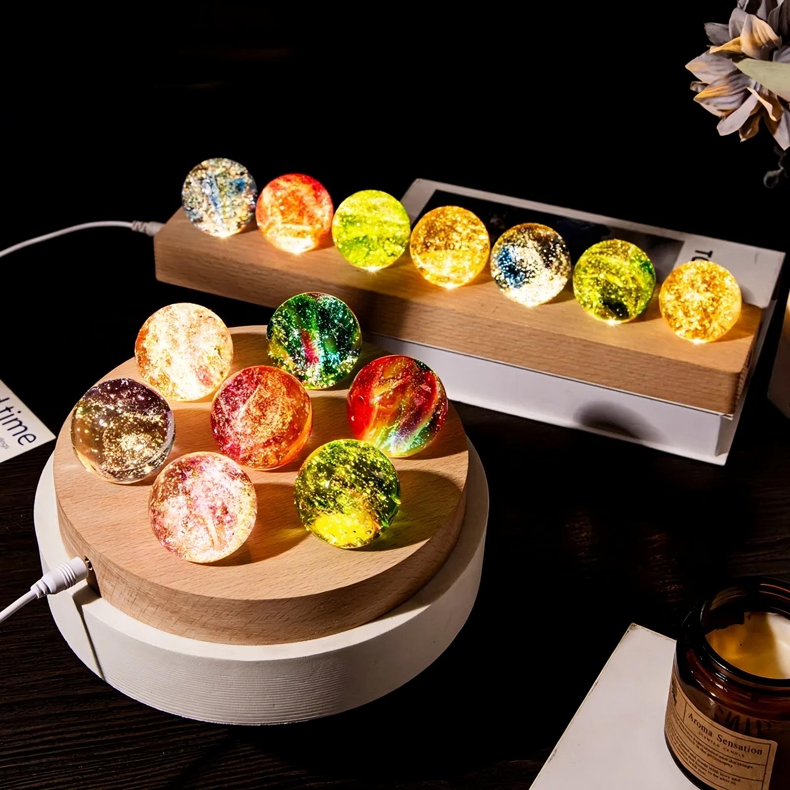 Glaskrystalkugler 7 farver