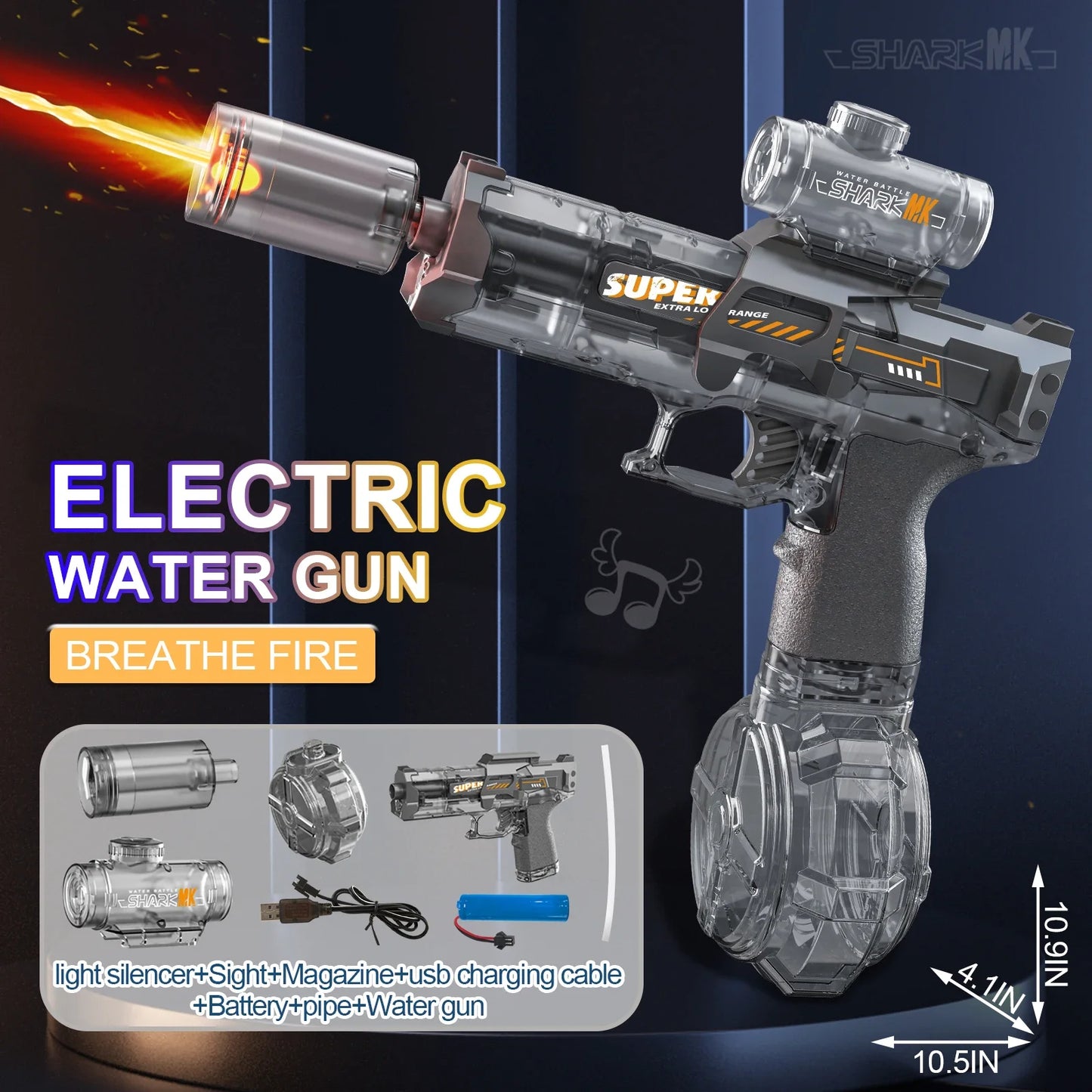 Glow LED Water Gun Automatic Electric Light Up Water Blaster for Kids General