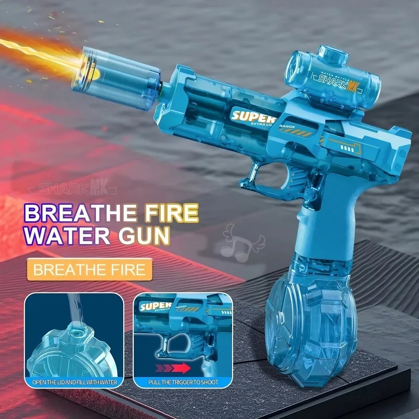 Glow LED Water Gun Automatic Electric Light Up Water Blaster for Kids Green