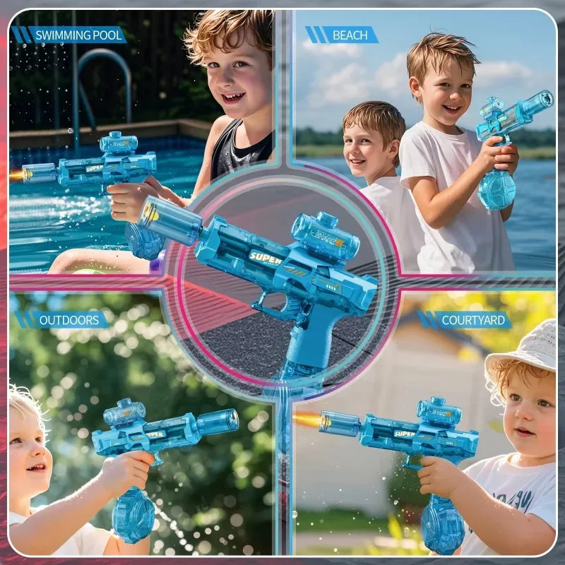 Glow LED Water Gun Automatic Electric Light Up Water Blaster for Kids Orange