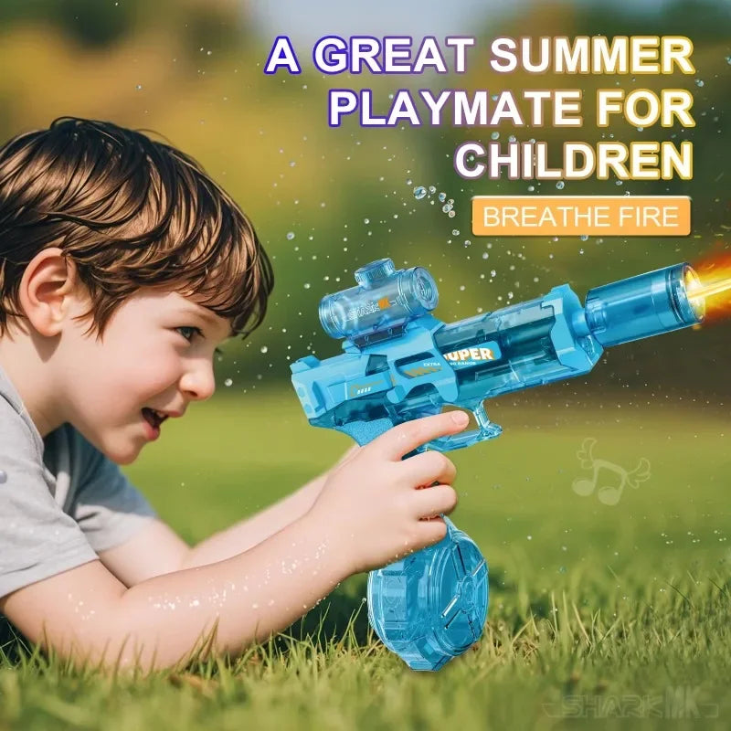 Glow LED Water Gun Automatic Electric Light Up Water Blaster for Kids Purple