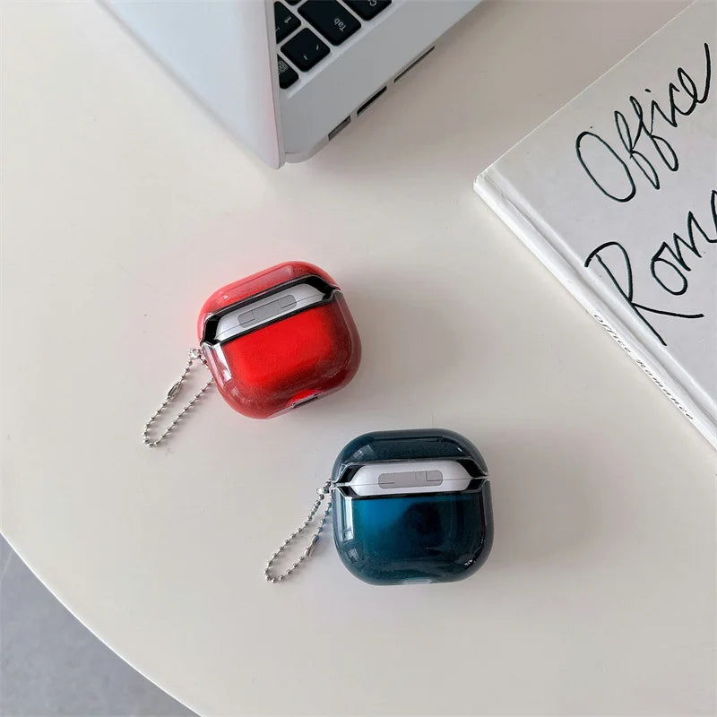 Glow in the Dark AirPods Case Luminous Quicksand Protective Cover with Moving Liquid Sand for Pro 4 3 2 and Original Models