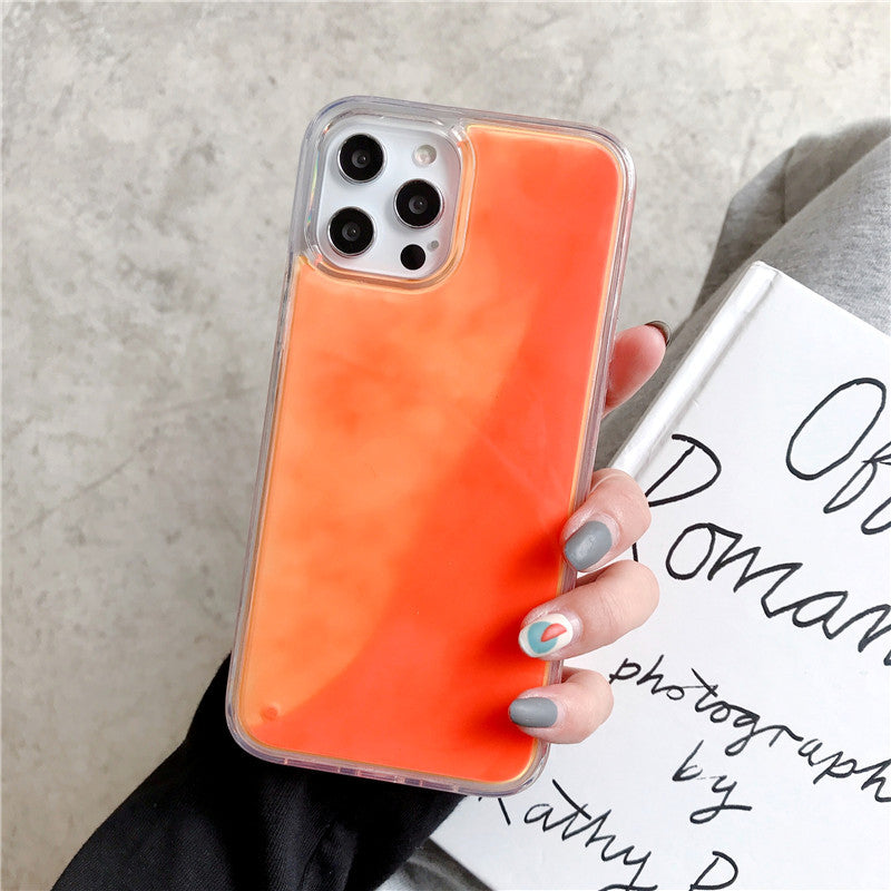 Glow in the Dark Liquid Glitter Luminous Quicksand iPhone Case with Shockproof Protection
