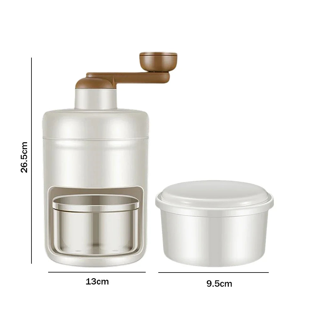 Hand Crank Portable Slushie Maker Manual Ice Crusher for Snow Cones and Frozen Drinks