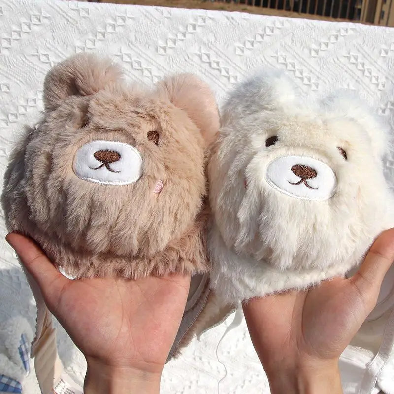 Kawaii Plush Bear Cartoon Bra Lingerie Set Japanese Style Wireless Comfort for Women