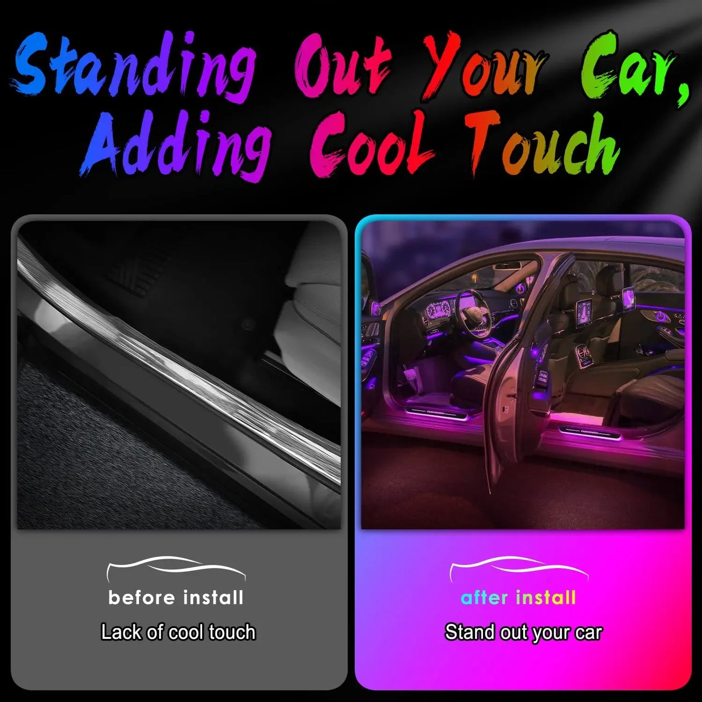 LED Car Door Light Personalized Custom Logo Projector Welcome Lights Black Wireless Ghost Shadow Courtesy Lights for Universal Car Door Step Decoration
