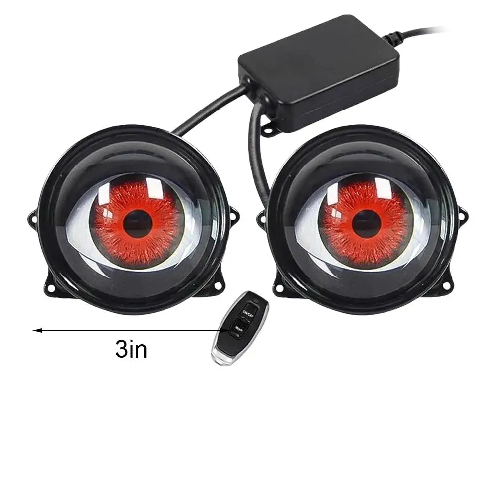 LED Dynamic Demon Eye Headlights with Remote Control Universal Fit for Cars Trucks Motorcycles and SUV