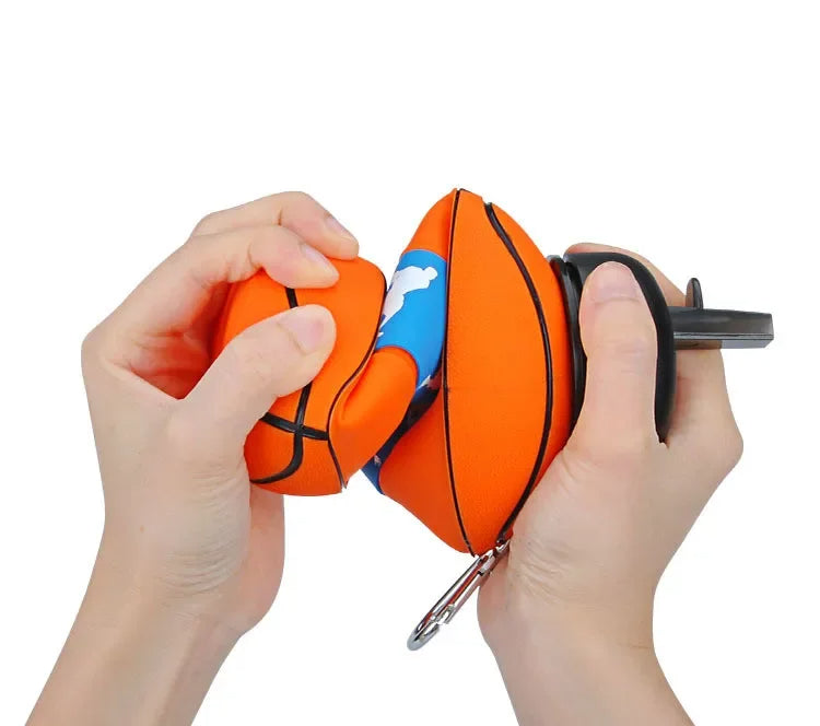 Leak Proof Foldable Sports Ball Bottle Collapsible Silicone Water Bottle with Carrying Clip