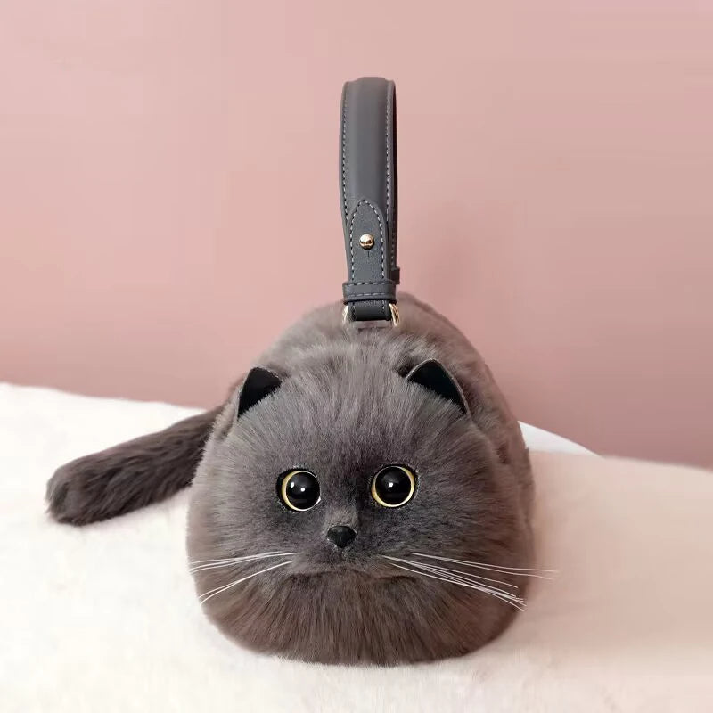 Cat Håndtaske lavet af højkvalitets, holdbare materialer, stilfuldt kattedesign, rummelig og let, perfekt til daglig brug, fester eller afslappede udflugter.