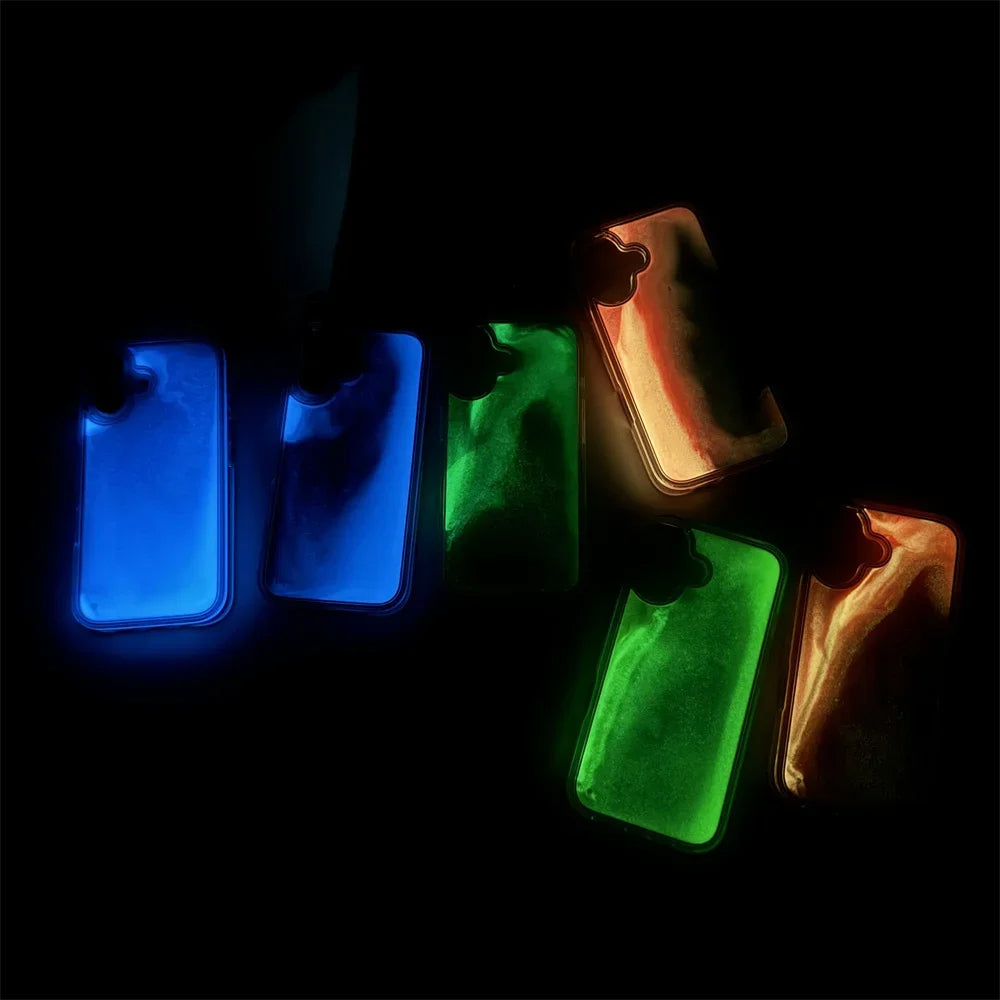 Liquid Glitter Luminous Quicksand Phone Case for iPhone Glow in the Dark with Shockproof Protection