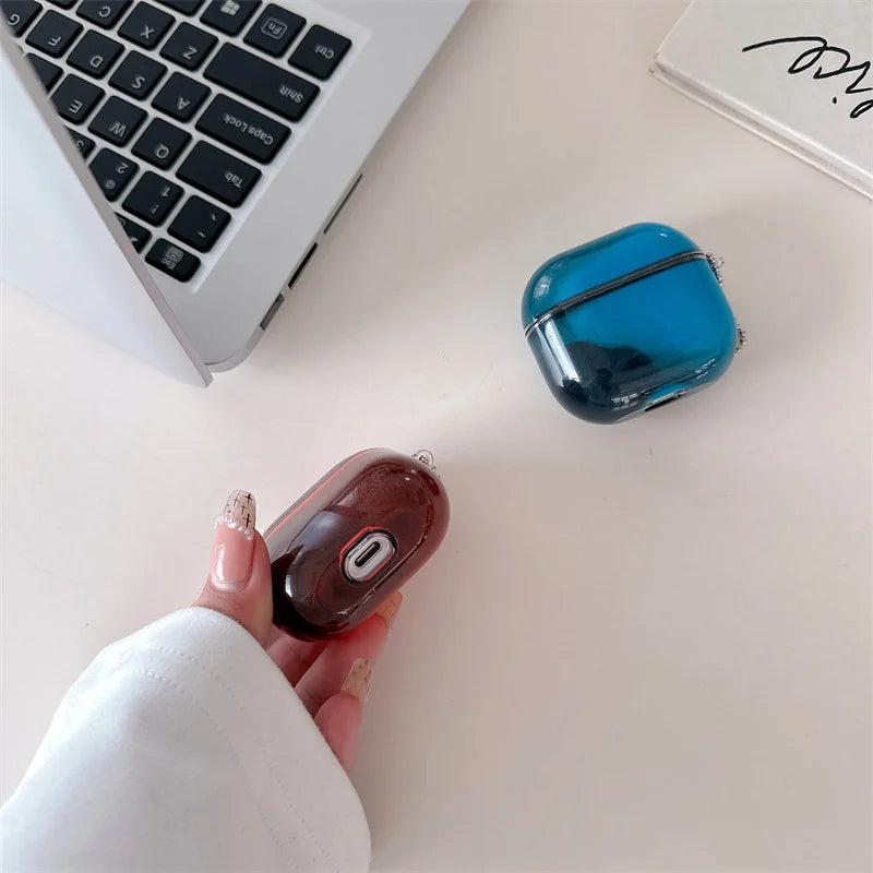 Luminous Quicksand AirPods Case with Moving Liquid Sand Glow in the Dark Protective Cover for AirPods Pro 4 3 2 and Original