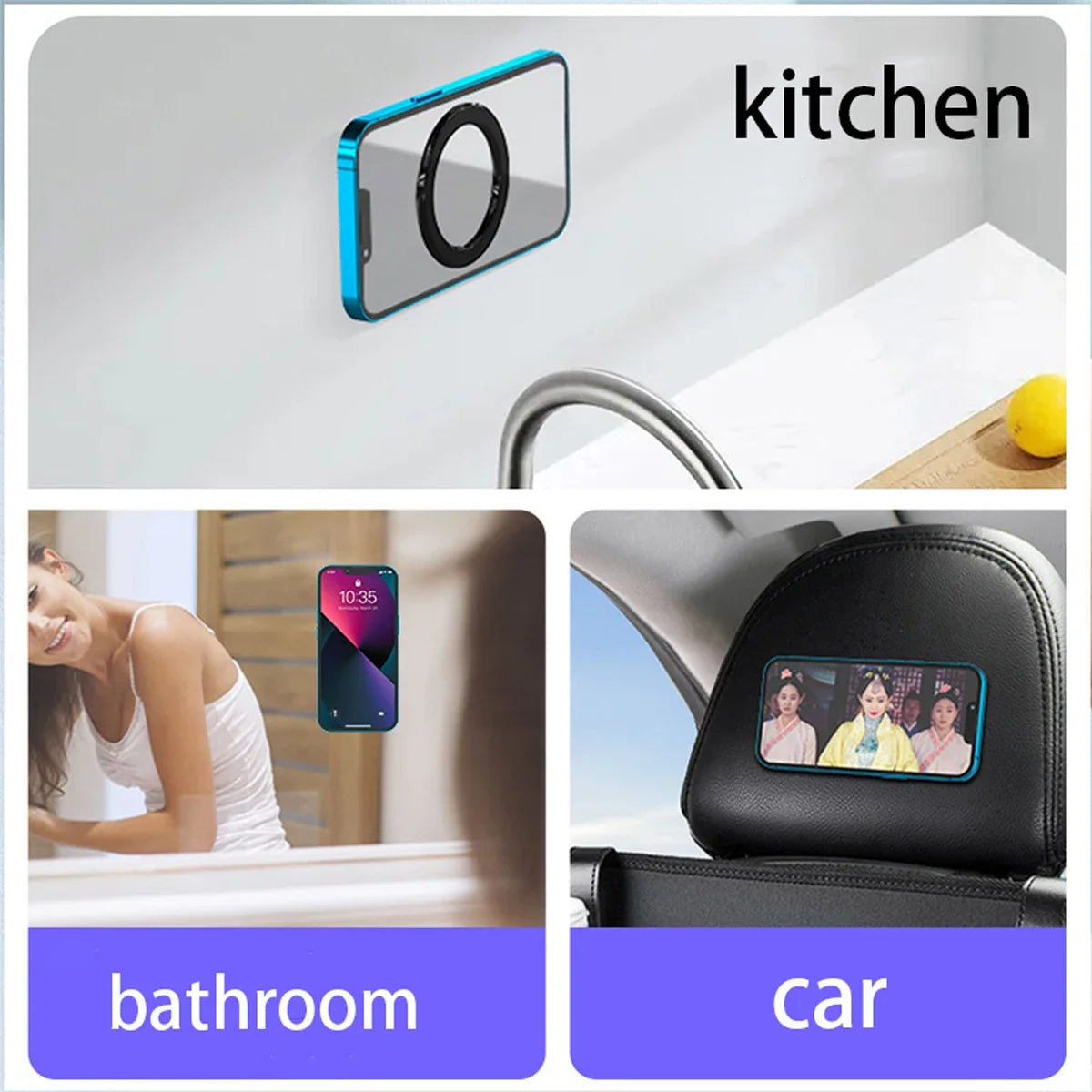 Magnetic Ring Holder for iPhone MagSafe 360 Degree Rotating Finger Grip Stand with Powerful Hold