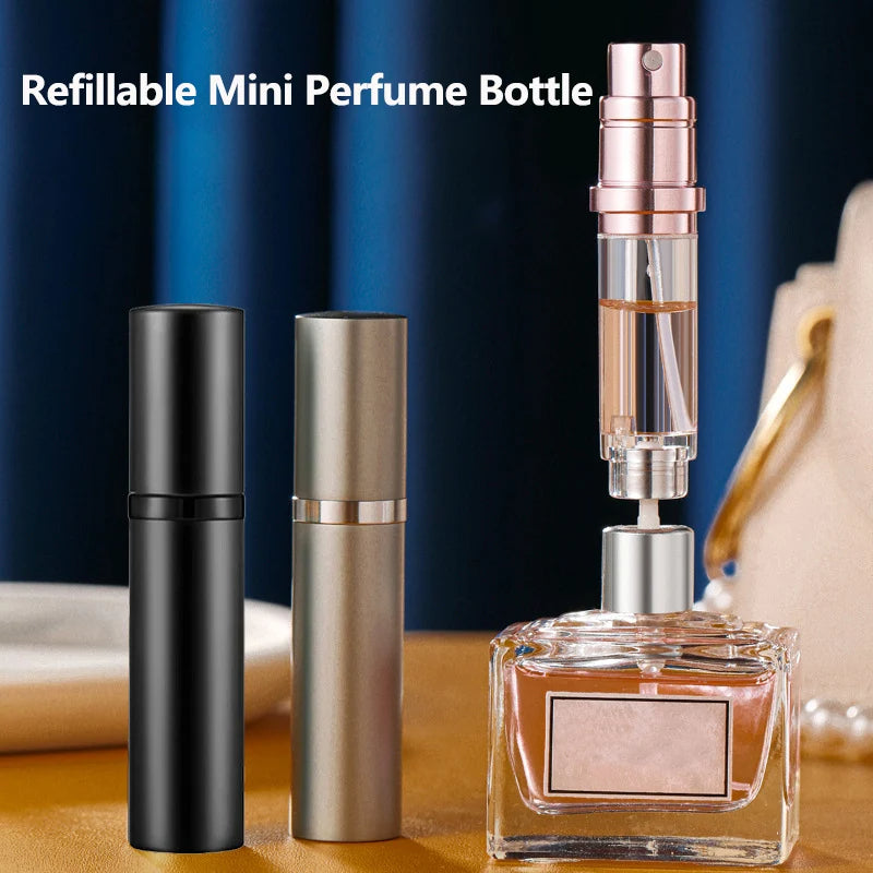 Mini 5ml Perfume Atomizer Travel Refillable Dispenser with Leak Proof Bottom Filling Design
