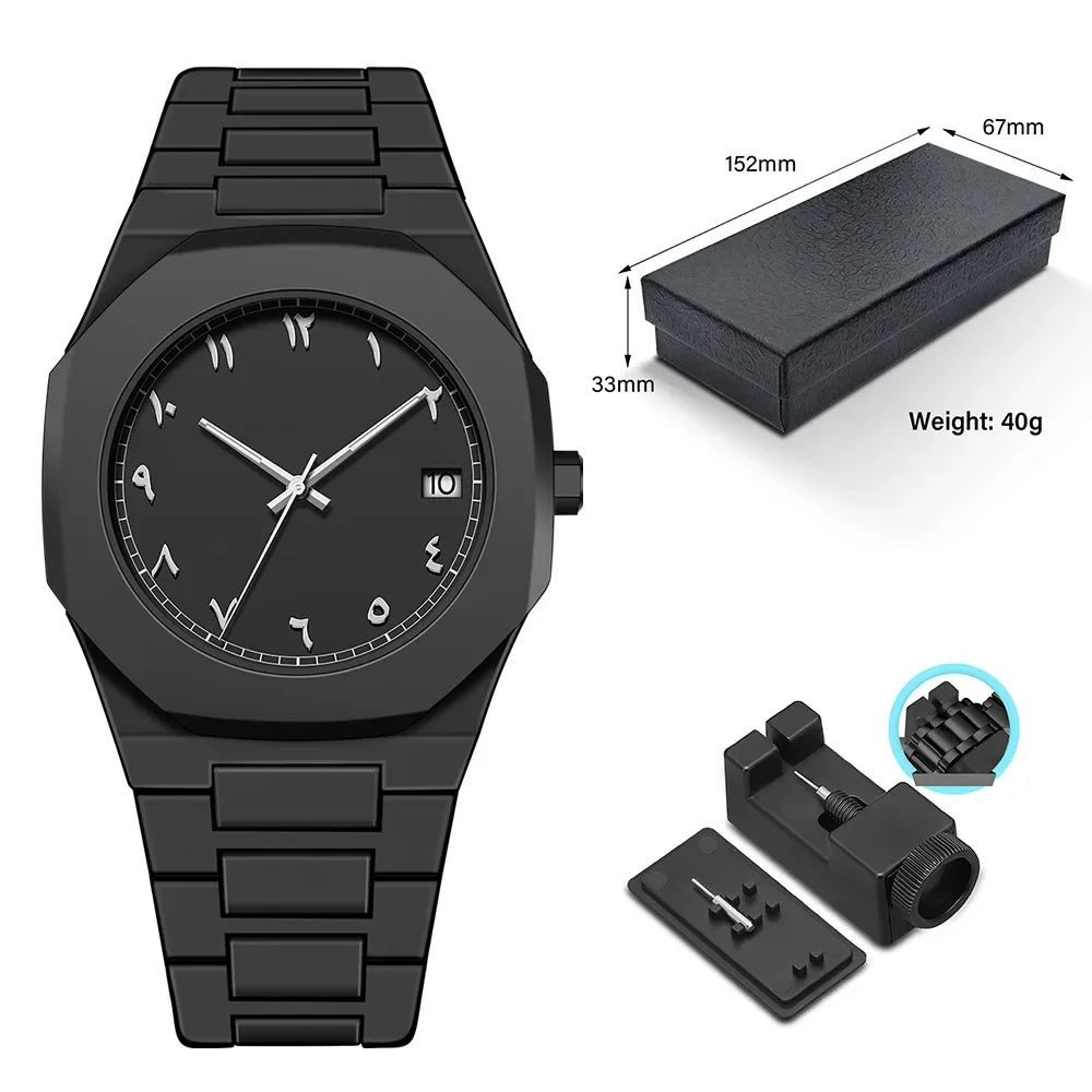 Minimalistic Arabic Numerals Watch Unisex Quartz Timepiece with Waterproof Design and Elegant Leather Strap