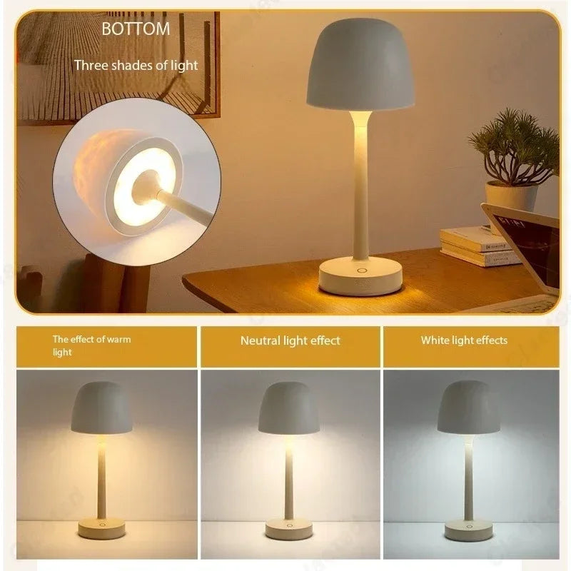 Mushroom Table Lamp with Water Ripple Projection 16 Color LED Ambient Light Blue with Touch Control for Bedroom Living Room and Home Decor