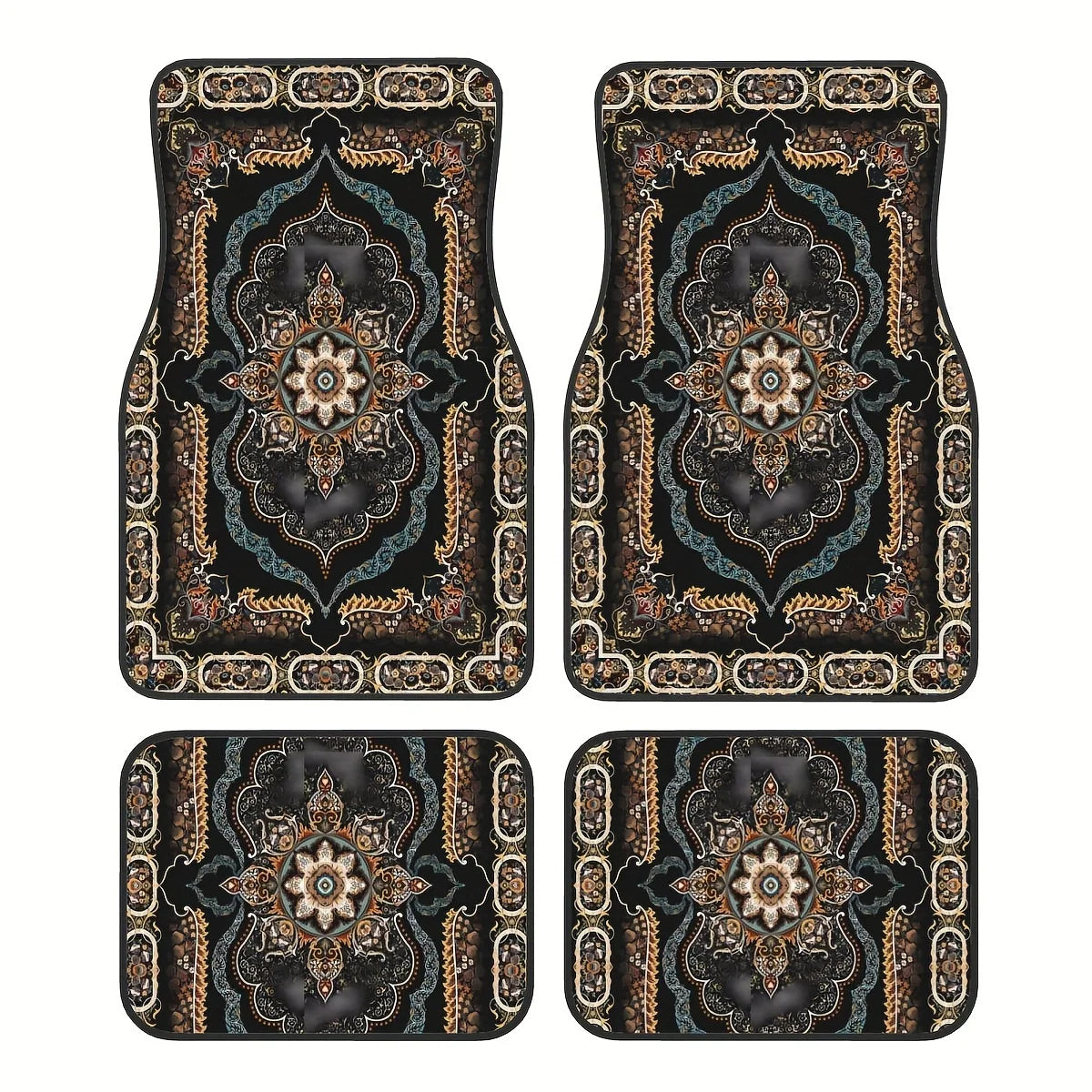 Persian Rug Car Mats Luxury Oriental Floor Mats Set of 4 Universal Fit Persian Design Car Carpet with Non Slip Backing All Weather Protection