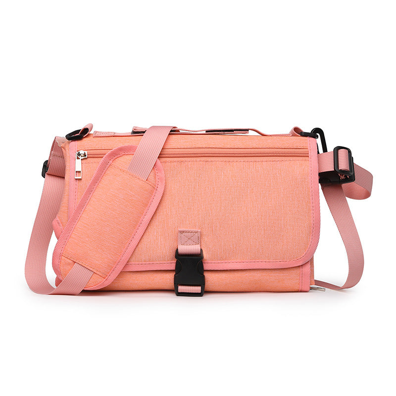 Portable Baby Changing Pad with Built in Pillow Foldable Waterproof Diaper Mat and Stroller Strap