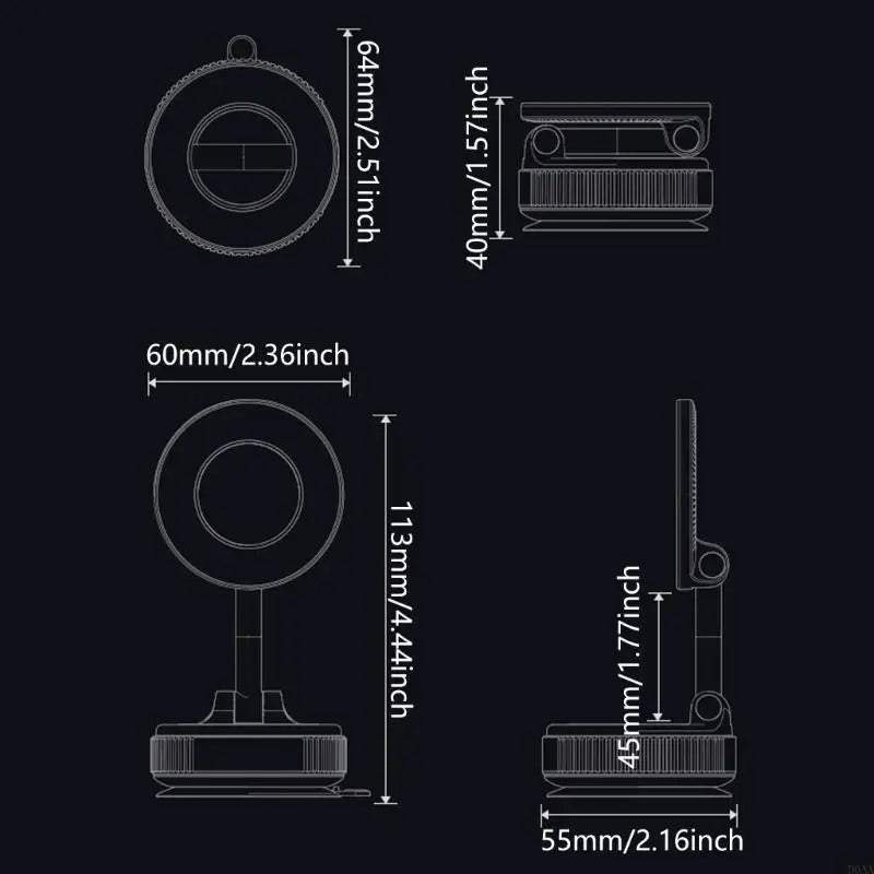 Portable Vacuum Magnetic Phone Holder MagSafe Compatible Suction Mount 360 Rotation for Car and Home