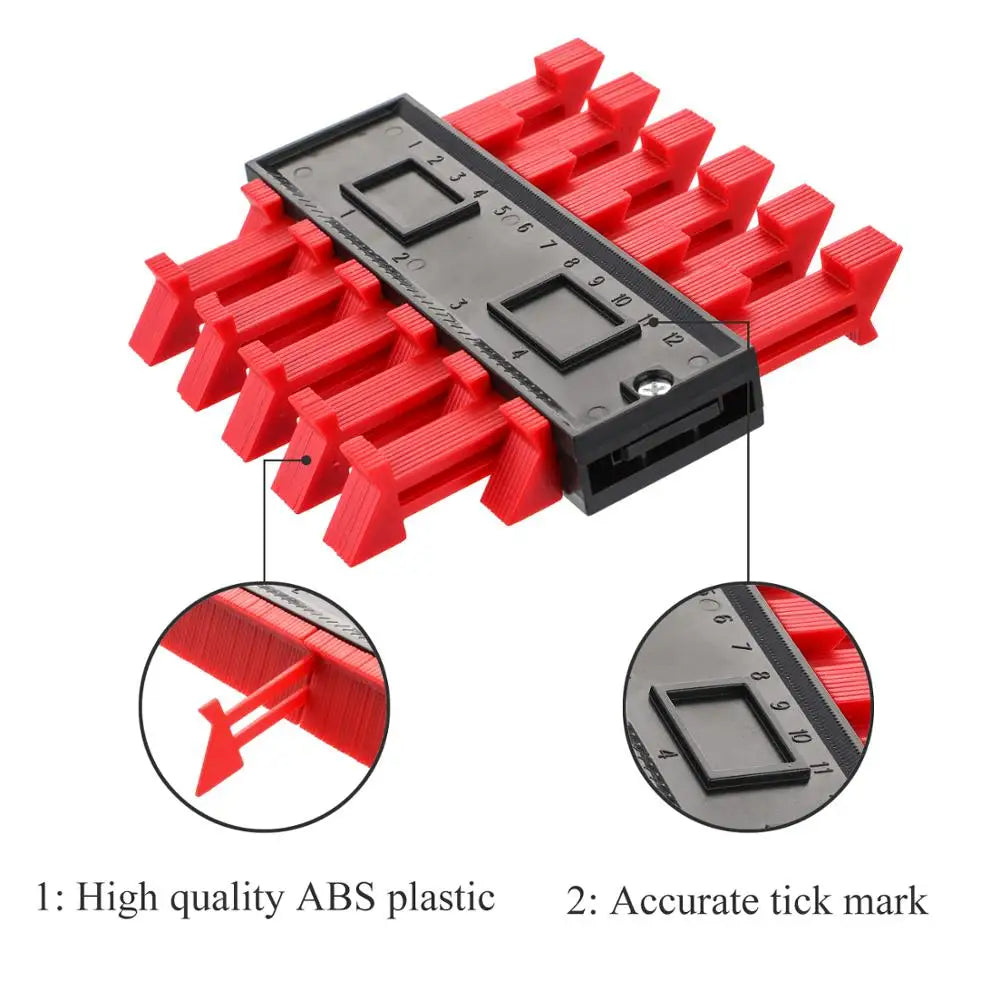 Precise Contour Gauge Profile Duplicator for Woodworking Tile Cutting and Flooring Silver