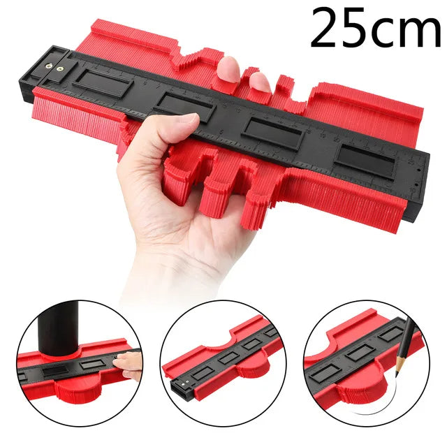 Precise Shape Copying Contour Gauge Profile Duplicator for Woodworking Tile Cutting and Flooring Gray