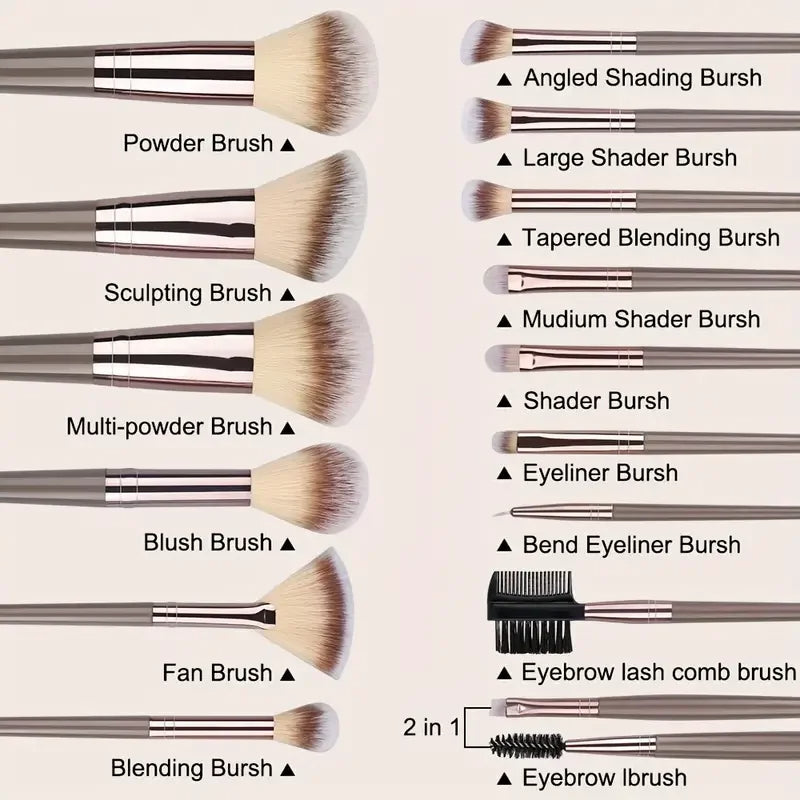 Professional Makeup Brush Set Complete 3 20 Piece Kit for Flawless Foundation Eyeshadow Blush Highlighter and Concealer Application Pink