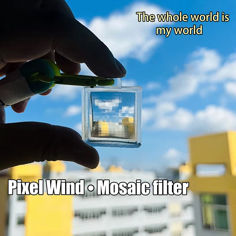 Retro Pixel Filter Keychain 8 Bit Lens for Unique Gaming and Photography Effects