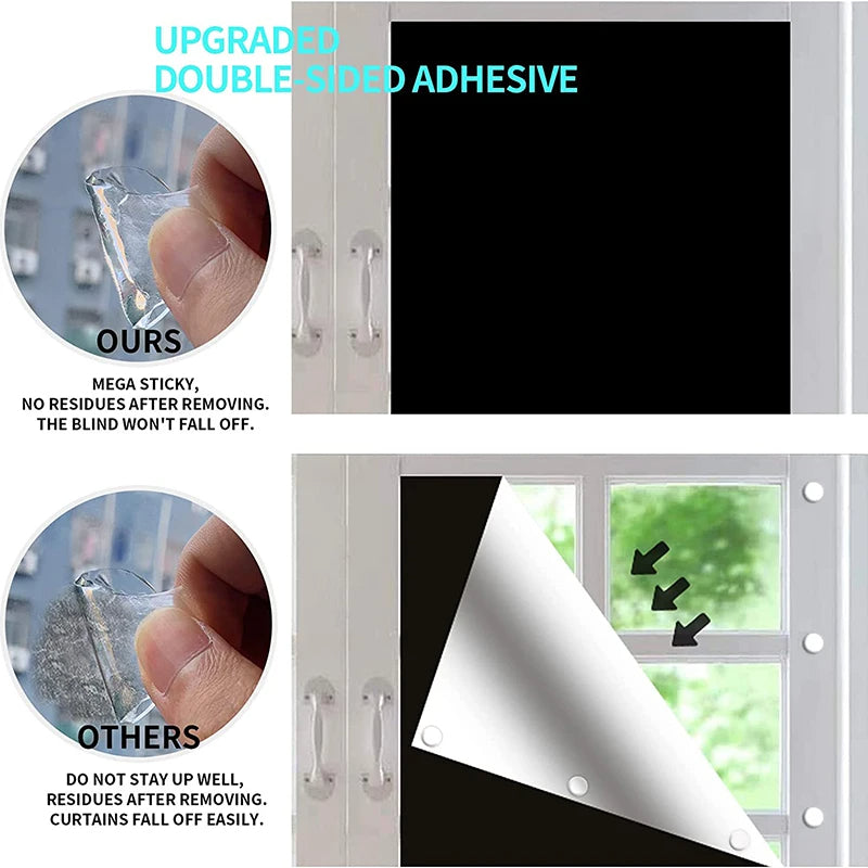 Self Adhesive Pleated Blackout Blinds No Drill Window Shades Cordless Light Blocking Temporary Window Treatment Brown
