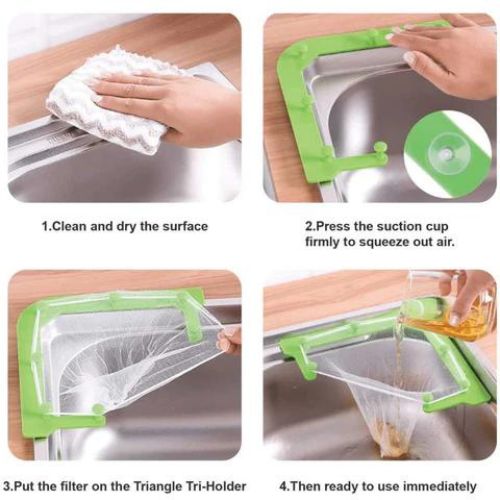 Sink Corner Strainer Basket Triangular Food Grade PP Material Kitchen Sink Filter Rack for Food Waste and Vegetable Draining